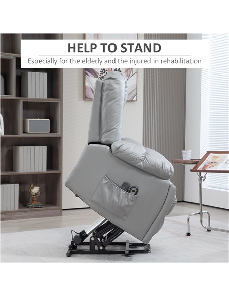 HOMCOM Lift Chair, Quick Assembly, Riser and Recliner Chair with Vibration Massage, Heat, Charcoal Grey 713-159V70CG - pic 56693 | FastDaddyshop