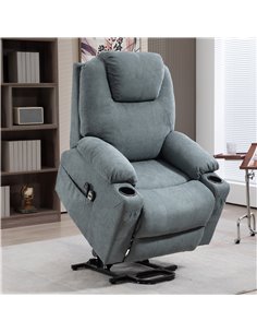 HOMCOM Lift Chair, Riser and Recliner Chair with Vibration Massage, Charcoal Grey 713-158V70CG 2