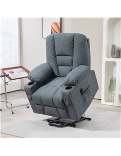 HOMCOM Oversized Riser and Recliner Chairs for the Elderly, Grey 713-124V70GY 2