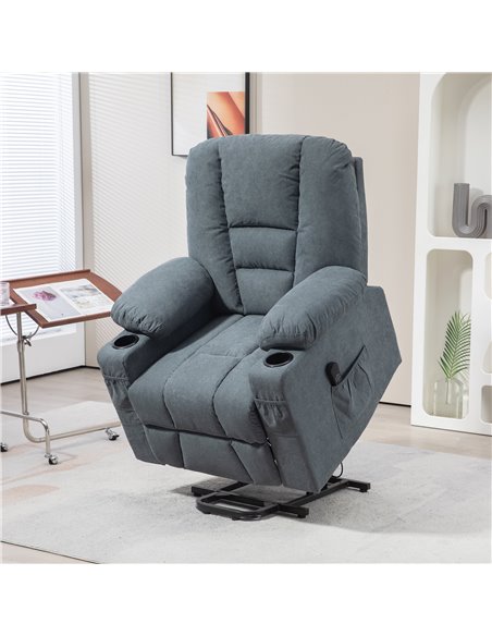 HOMCOM Oversized Riser and Recliner Chairs for the Elderly, Fabric Upholstered Lift Chair for Living Room with Remote Control, S - pic 56745 | FastDaddyshop