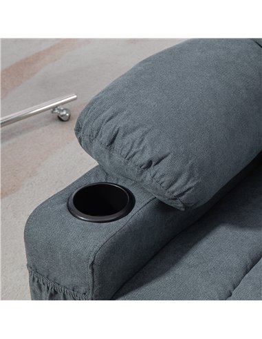 HOMCOM Oversized Riser and Recliner Chairs for the Elderly, Fabric Upholstered Lift Chair for Living Room with Remote Control, S