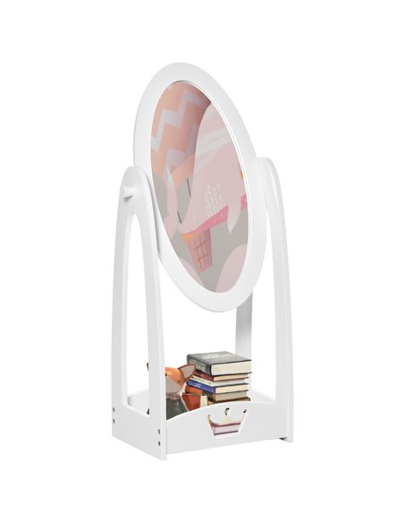 HOMCOM Free Standing Full Length Child's Dressing Mirror, White 350-095 - pic 56780 | FastDaddyshop