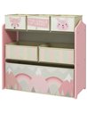 ZONEKIZ Children's Toy Storage Unit with 6 Fabric Bins, Pink 311-059V80PK