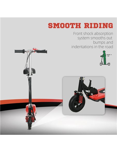 HOMCOM Steel Electric Scooter, Folding E-Scooter with Warning Bell, 15km/h Maximum Speed, for 4-14 Years Old, Red AA1-108V70RD - pic 56812 | FastDaddyshop