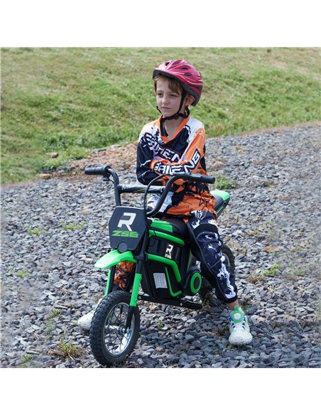 HOMCOM 24V Electric Motorbike, Dirt Bike with Twist Grip Throttle, Music Horn, 12" Pneumatic Tyres, 16 Km/h Max. Speed, Green 37 - pic 56871 | FastDaddyshop