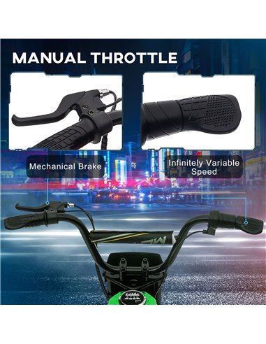 HOMCOM 24V Electric Motorbike, Dirt Bike with Twist Grip Throttle, Music Horn, 12" Pneumatic Tyres, 16 Km/h Max. Speed, Green 37
