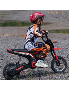 HOMCOM 24V Electric Motorbike, Dirt Bike 16 Km/h Max. Speed, Red 370-304V70RD 2