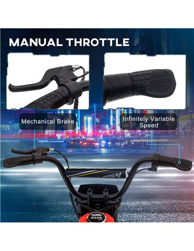 HOMCOM 24V Electric Motorbike, Dirt Bike with Twist Grip Throttle, Music Horn, 12" Pneumatic Tyres, 16 Km/h Max. Speed, Red 370-