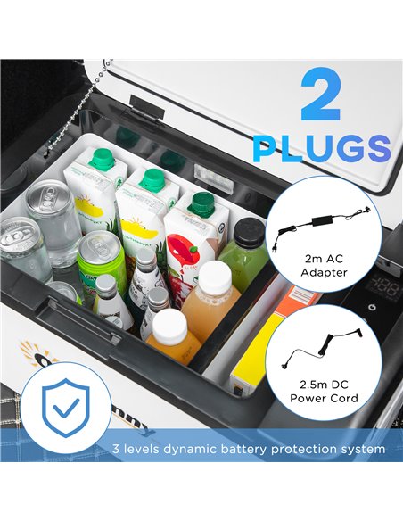 Outsunny Portable Car Fridge Freezer, 25L, 12V, with LED Light, Foldable Handles, Compressor Cooling for Camping, RV, Travel, Gr - pic 56902 | FastDaddyshop