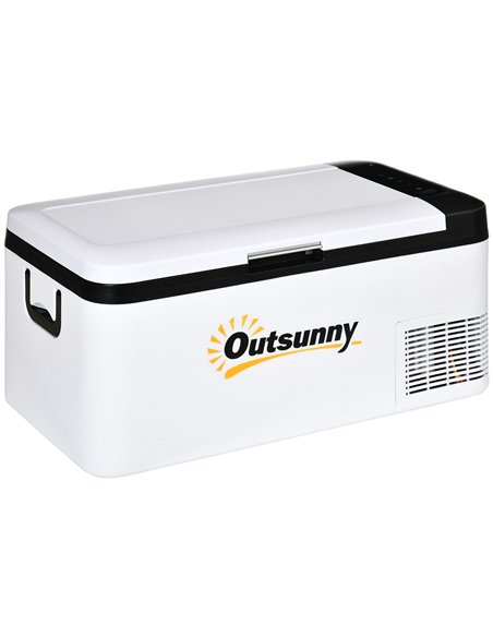 Outsunny 12V, 18L Car Refrigerator with LED Light, White and Black C00-038V70BK - pic 56906 | FastDaddyshop
