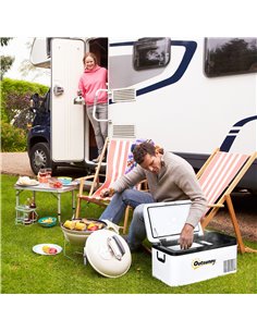 Outsunny 12V, 18L Car Refrigerator with LED Light, White and Black C00-038V70BK 2