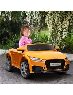 HOMCOM 12V Kids Licensed Audi TT RS Ride-On Car, Yellow 370-079V70YL 2