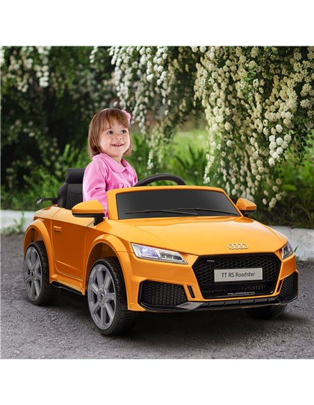 HOMCOM Kids Licensed Audi TT RS Ride-On Car 12V Battery w/ Remote Suspension Headlights and MP3 Player 3km/h Yellow 370-079V70YL - pic 56916 | FastDaddyshop