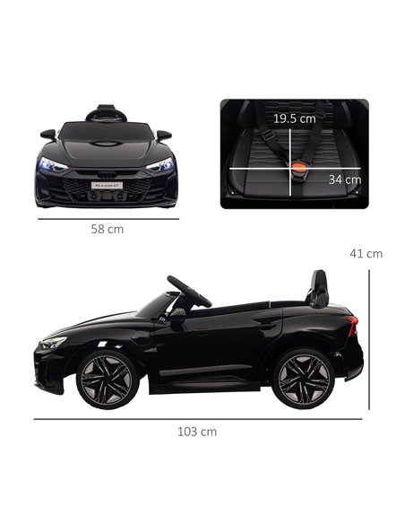 HOMCOM Audi Licensed 12V Kids Electric Ride-On, with Remote Control, Suspension System, Lights, Music, Motor - Black 370-220V70B - pic 56926 | FastDaddyshop