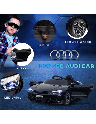 HOMCOM Audi Licensed 12V Kids Electric Ride-On, with Remote Control, Suspension System, Lights, Music, Motor - Black 370-220V70B