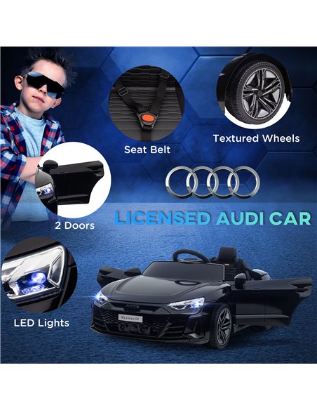 HOMCOM Audi Licensed 12V Kids Electric Ride-On, with Remote Control, Suspension System, Lights, Music, Motor - Black 370-220V70B - pic 56927 | FastDaddyshop