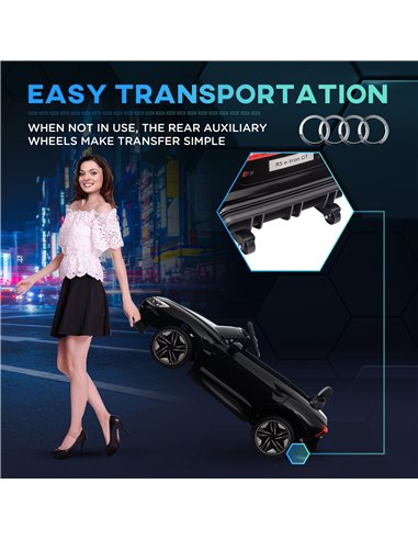 HOMCOM Audi Licensed 12V Kids Electric Ride-On, with Remote Control, Suspension System, Lights, Music, Motor - Black 370-220V70B