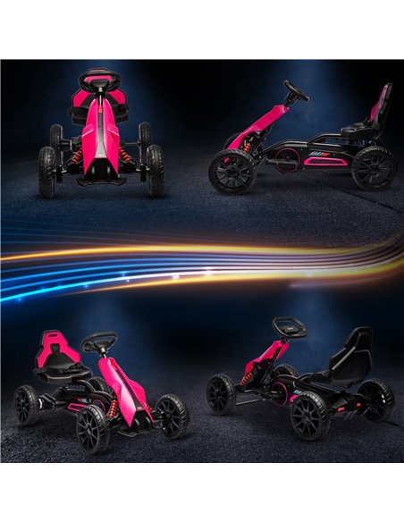 HOMCOM 12V Electric Go Kart for Kids, Ride-On Racing Go Kart w/ Forward Reversing, Rechargeable Battery, 2 Speeds, for Kids Aged - pic 56939 | FastDaddyshop