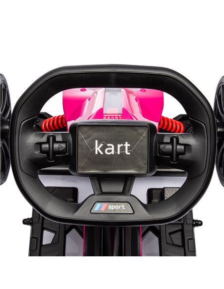HOMCOM 12V Electric Go Kart for Kids, Ride-On Racing Go Kart w/ Forward Reversing, Rechargeable Battery, 2 Speeds, for Kids Aged - pic 56940 | FastDaddyshop