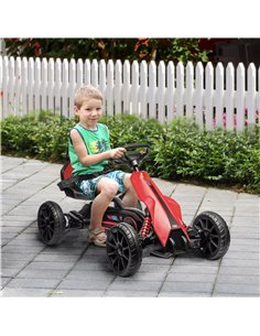 HOMCOM 12V Electric Ride-On Racing Go Kart for Kids, Red 370-288V70RD 2