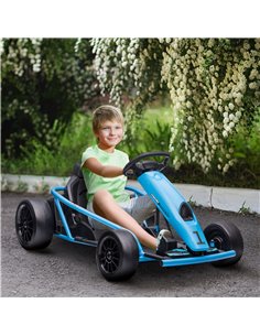 HOMCOM 24V Electric Drift Ride-On Racing Go Kart for Kids, Blue 370-303V70BU 2