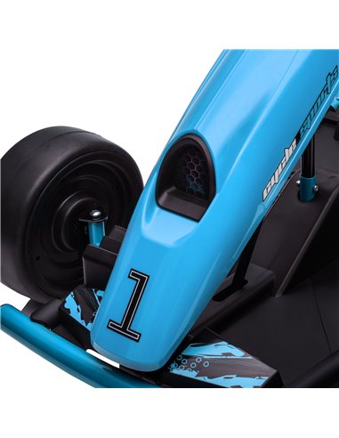 HOMCOM 24V Electric Go Kart for Kids, Drift Ride-On Racing Go Kart with 2 Speeds, for Boys Girls Aged 8-12 Years Old, Blue 370-3