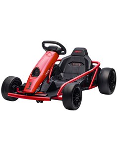 HOMCOM 24V Electric Drift Ride-On Racing Go Kart for Kids, Red 370-303V70RD