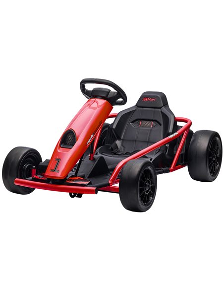 HOMCOM 24V Electric Drift Ride-On Racing Go Kart for Kids, Red 370-303V70RD - pic 56960 | FastDaddyshop