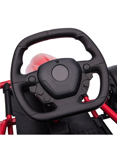 HOMCOM 24V Electric Go Kart for Kids, Drift Ride-On Racing Go Kart with 2 Speeds, for Boys Girls Aged 8-12 Years Old, Red 370-30