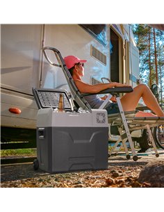 HOMCOM Portable Car Fridge Freezer, 12/24V 50L, Electric Cooler Box for Camping, Travel, Picnic, Grey C00-019V70 2