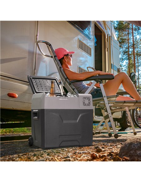 HOMCOM Portable Car Fridge Freezer, 12/24V 50L, Electric Cooler Box for Camping, Travel, Picnic, Grey C00-019V70 - pic 56979 | FastDaddyshop
