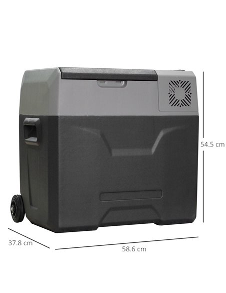 HOMCOM Portable Car Fridge Freezer, 12/24V 50L, Electric Cooler Box for Camping, Travel, Picnic, Grey C00-019V70 - pic 56980 | FastDaddyshop
