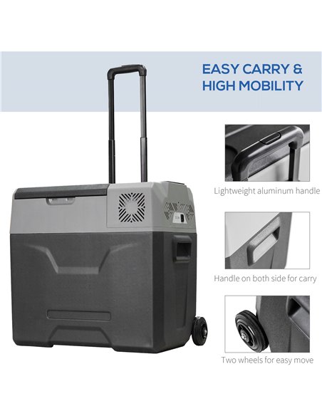 HOMCOM Portable Car Fridge Freezer, 12/24V 50L, Electric Cooler Box for Camping, Travel, Picnic, Grey C00-019V70 - pic 56983 | FastDaddyshop