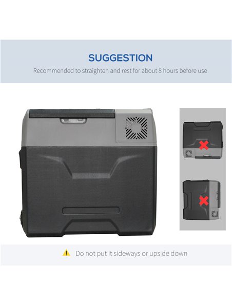HOMCOM Portable Car Fridge Freezer, 12/24V 50L, Electric Cooler Box for Camping, Travel, Picnic, Grey C00-019V70 - pic 56984 | FastDaddyshop