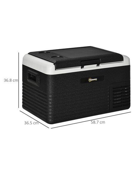 Outsunny 30L Car Refrigerator, Portable Compressor Car Fridge Freezer, Electric Cooler Box with 12/24V DC and 110-240V AC for Pi - pic 56989 | FastDaddyshop