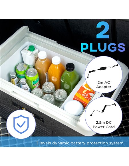 Outsunny 30L Car Refrigerator, Portable Compressor Car Fridge Freezer, Electric Cooler Box with 12/24V DC and 110-240V AC for Pi - pic 56992 | FastDaddyshop