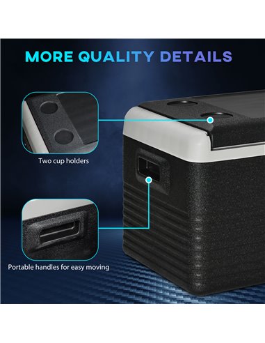 Outsunny 30L Car Refrigerator, Portable Compressor Car Fridge Freezer, Electric Cooler Box with 12/24V DC and 110-240V AC for Pi