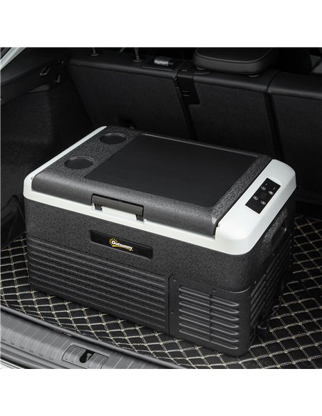 Outsunny 30L Car Refrigerator, Portable Compressor Car Fridge Freezer, Electric Cooler Box with 12/24V DC and 110-240V AC for Pi - pic 56995 | FastDaddyshop