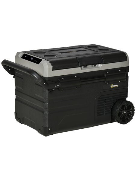 Outsunny 40L Car Refrigerator, Portable Compressor Cooler Box, Fridge Freezer w/ Inner LED Light & Foldable Handles, 12/24V DC a - pic 56996 | FastDaddyshop