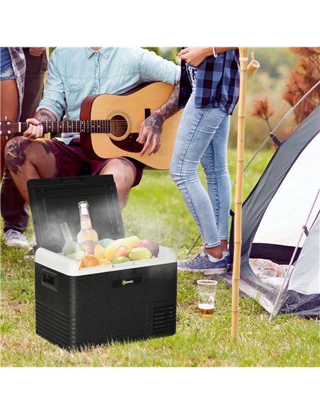 Outsunny 40L Car Refrigerator, Portable Compressor Car Fridge Freezer, Electric Cooler Box with 12/24V DC and 110-240V AC, Down  - pic 57015 | FastDaddyshop
