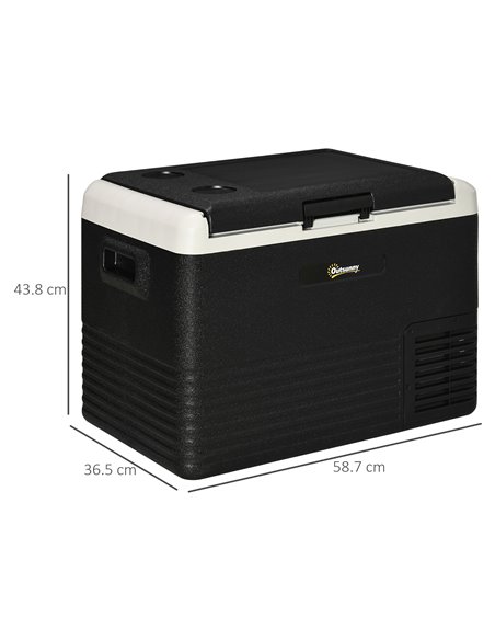 Outsunny 40L Car Refrigerator, Portable Compressor Car Fridge Freezer, Electric Cooler Box with 12/24V DC and 110-240V AC, Down  - pic 57016 | FastDaddyshop
