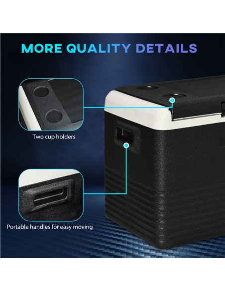Outsunny 40L Car Refrigerator, Portable Compressor Car Fridge Freezer, Electric Cooler Box with 12/24V DC and 110-240V AC, Down  - pic 57020 | FastDaddyshop