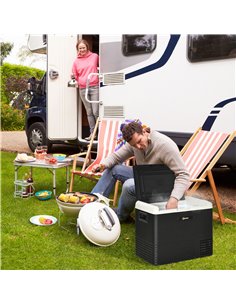 Outsunny 50L Car Portable Fridge Freezer, 12/24V DC and 110-240V AC, Grey C00-036V72GY 2