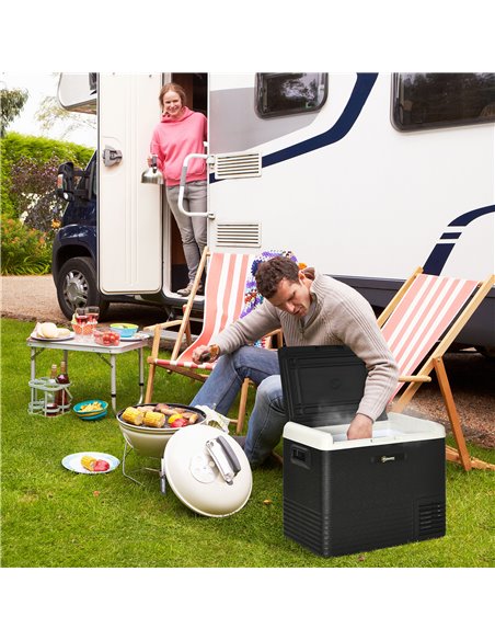 Outsunny 50L Car Refrigerator, Portable Compressor Car Fridge Freezer, Electric Cooler Box with 12/24V DC and 110-240V AC for Ca - pic 57024 | FastDaddyshop