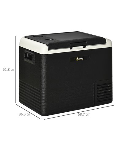 Outsunny 50L Car Refrigerator, Portable Compressor Car Fridge Freezer, Electric Cooler Box with 12/24V DC and 110-240V AC for Ca