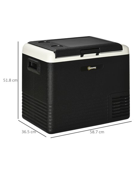 Outsunny 50L Car Refrigerator, Portable Compressor Car Fridge Freezer, Electric Cooler Box with 12/24V DC and 110-240V AC for Ca - pic 57025 | FastDaddyshop