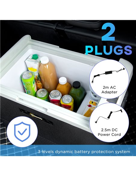 Outsunny 50L Car Refrigerator, Portable Compressor Car Fridge Freezer, Electric Cooler Box with 12/24V DC and 110-240V AC for Ca - pic 57028 | FastDaddyshop