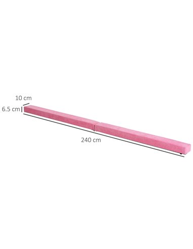 HOMCOM Balance Beam Trainer, 2.4 m-Pink   A50-004PK