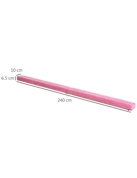 HOMCOM Balance Beam Trainer, 2.4 m-Pink   A50-004PK - pic 57034 | FastDaddyshop