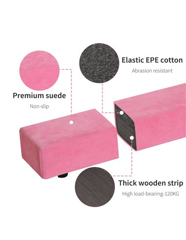 HOMCOM Balance Beam Trainer, 2.4 m-Pink   A50-004PK